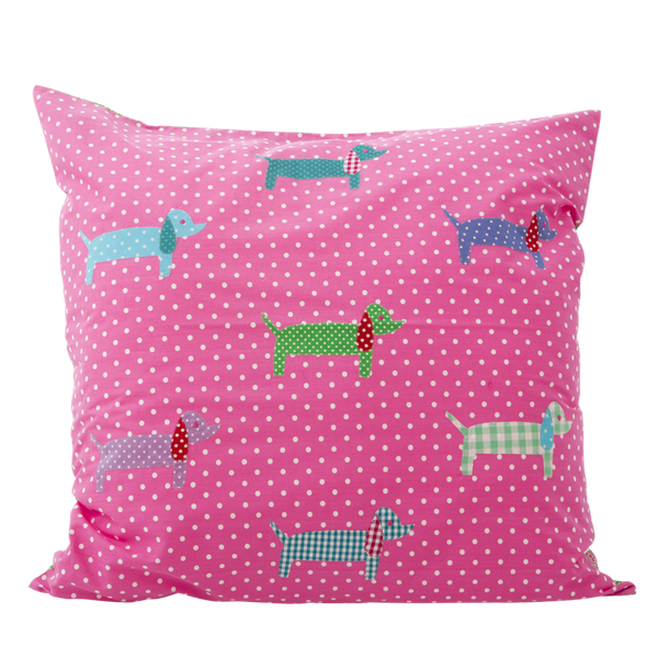 Large Pink Dachshund Cushion Cover 60cm