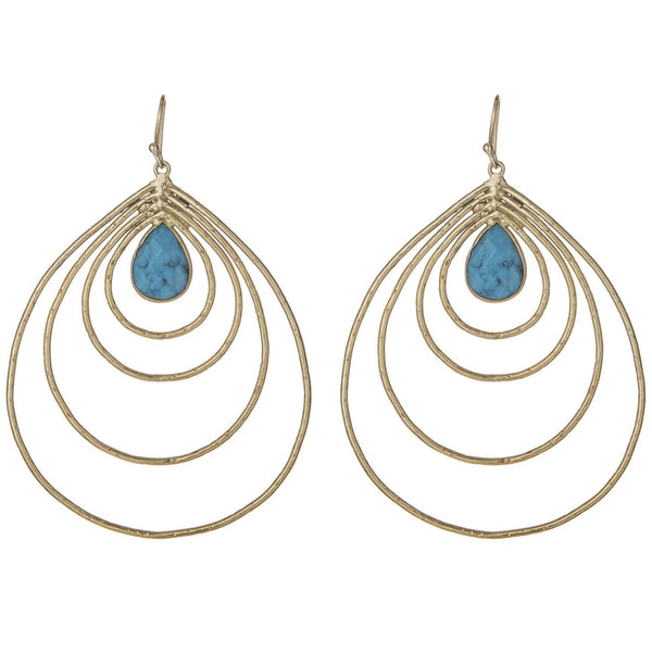 Large Turquoise Teardrop Earrings