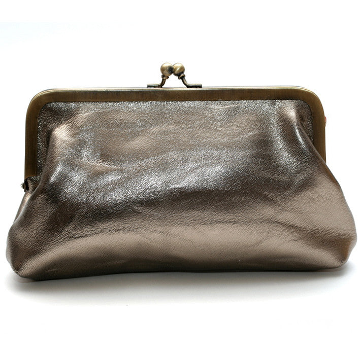 Pewter coloured on sale clutch bag