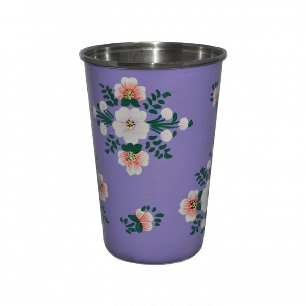 Lilac Hand Painted Enamel Tumbler