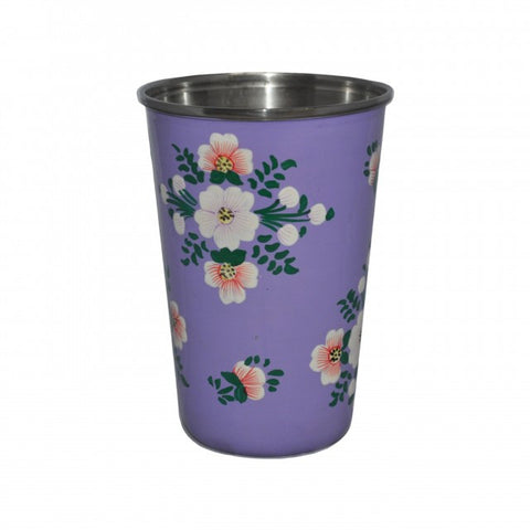 Lilac Hand Painted Enamel Tumbler