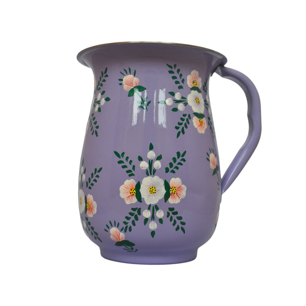 Lilac Hand Painted Enamel Jug