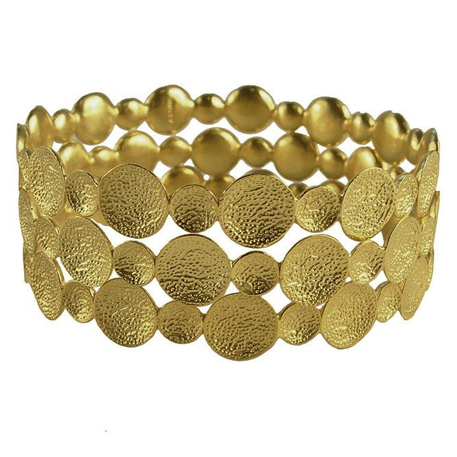 Gold Plated Crater Bangle