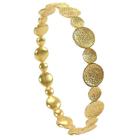Gold Plated Crater Bangle