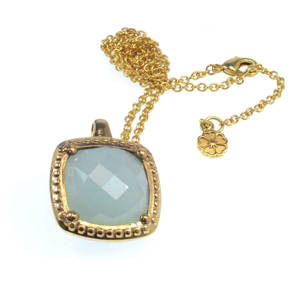 Aqua Chalcedony Pendant Necklace