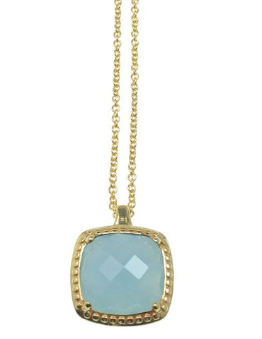 Aqua Chalcedony Pendant Necklace