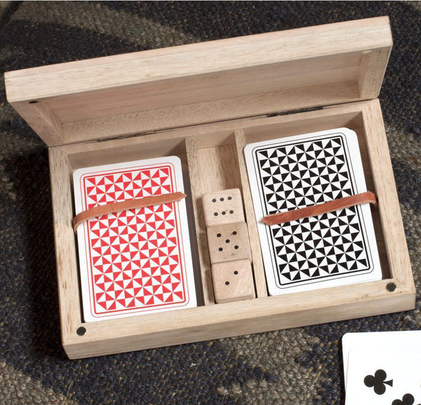 Mango Wood Card & Dice Set