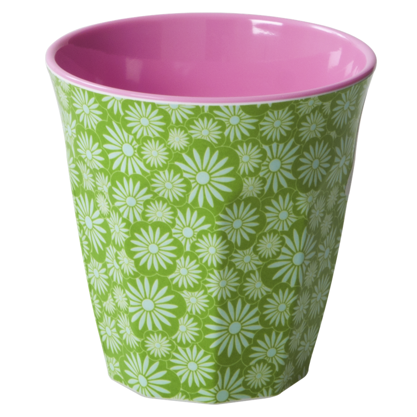 Green Casablance Print Melamine Cup