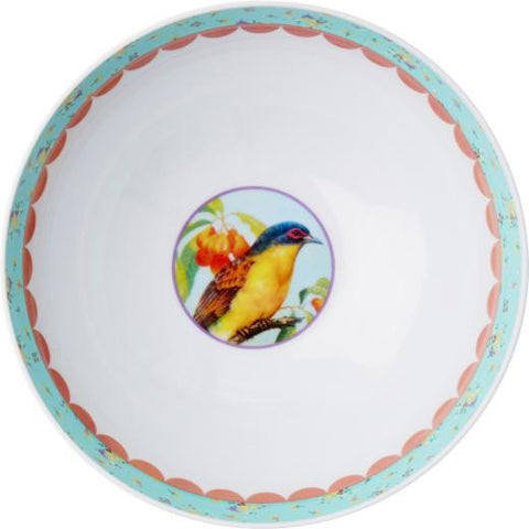 Green Japanese Bird Print Melamine Bowl