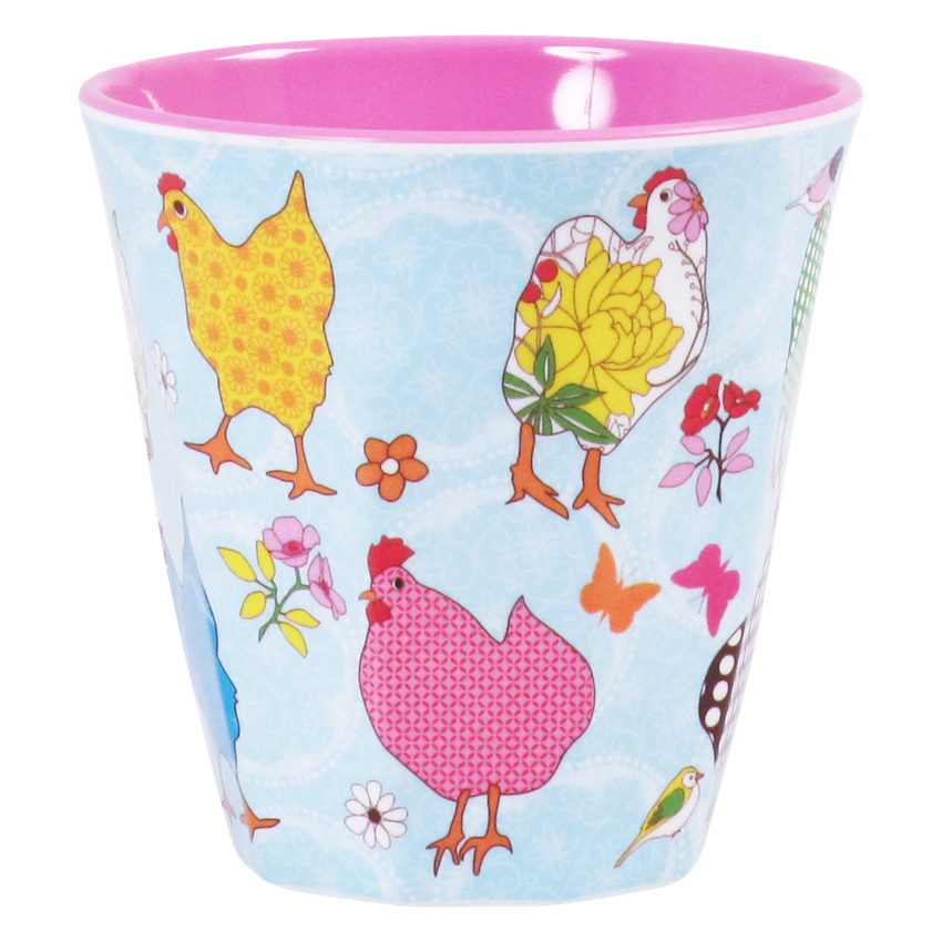 Blue Melamine Hen Cup