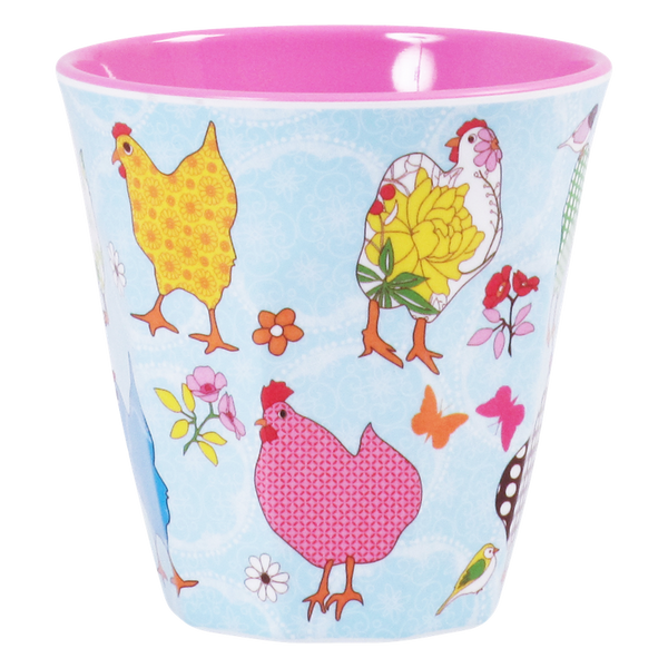 Blue Melamine Hen Cup