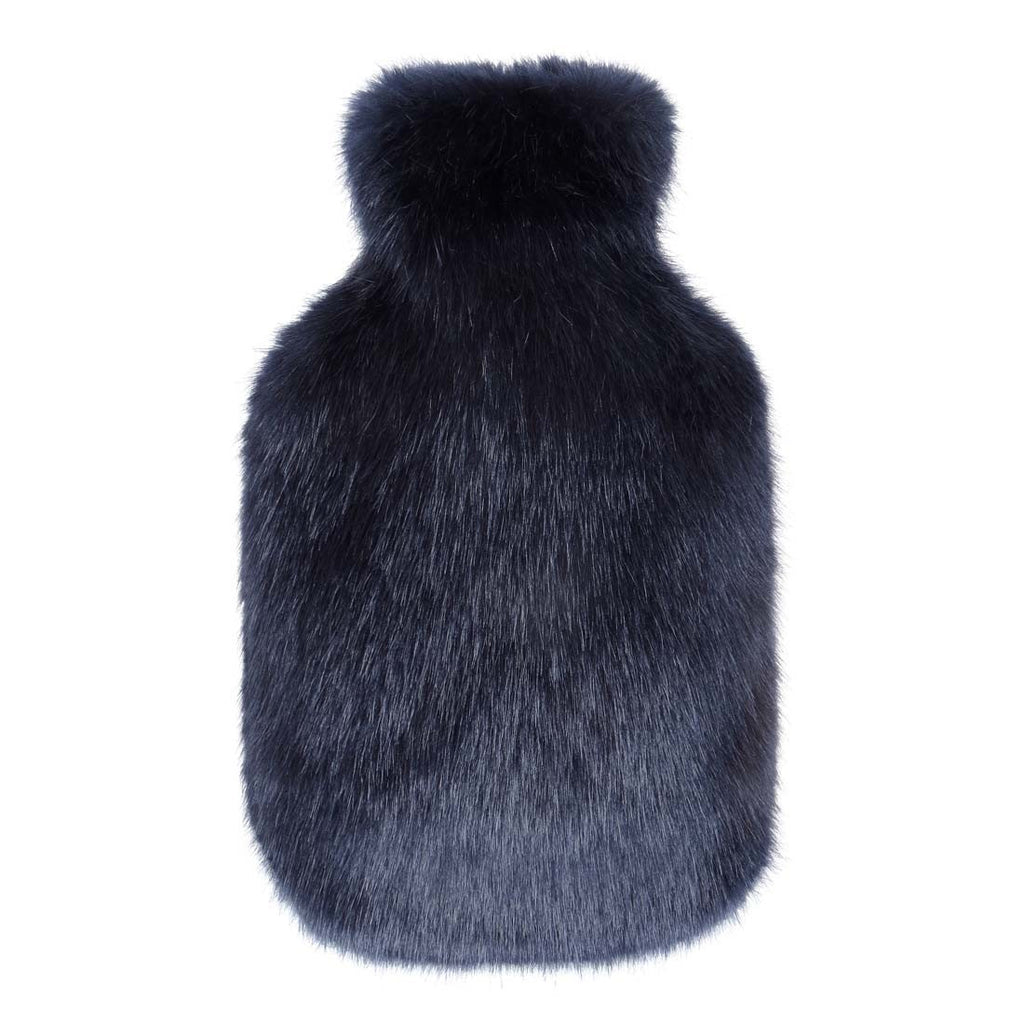 Midnight Faux Fur Hot Water Bottle