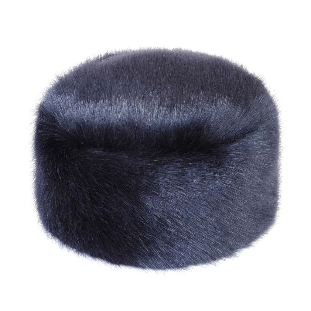Midnight Faux Fur Pillbox Hat