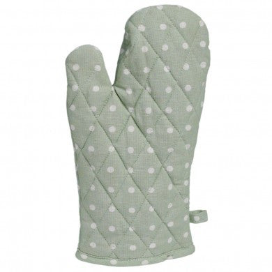 Mint Green Spotted Cotton Oven Glove