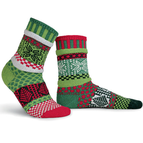 Mismatched Knitted Socks Mistletoe