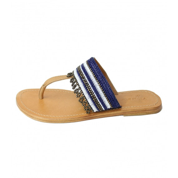 Monika Blue Beaded Sandals