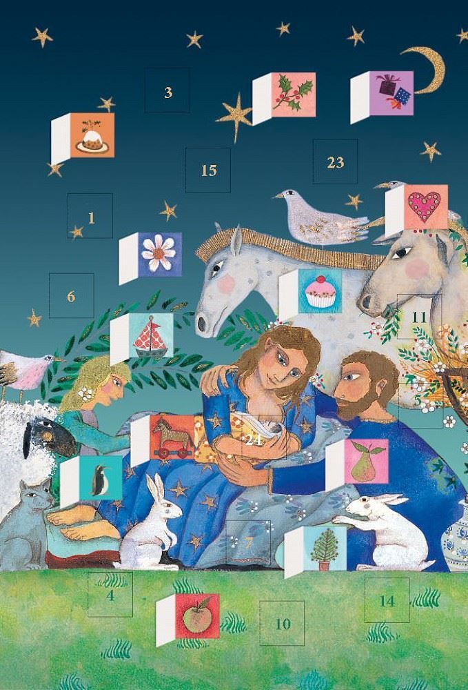 Nativity Advent Calendar Card