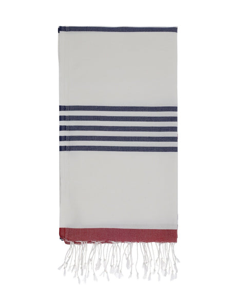 Navy/Red Marine Hammamas Cotton Towel