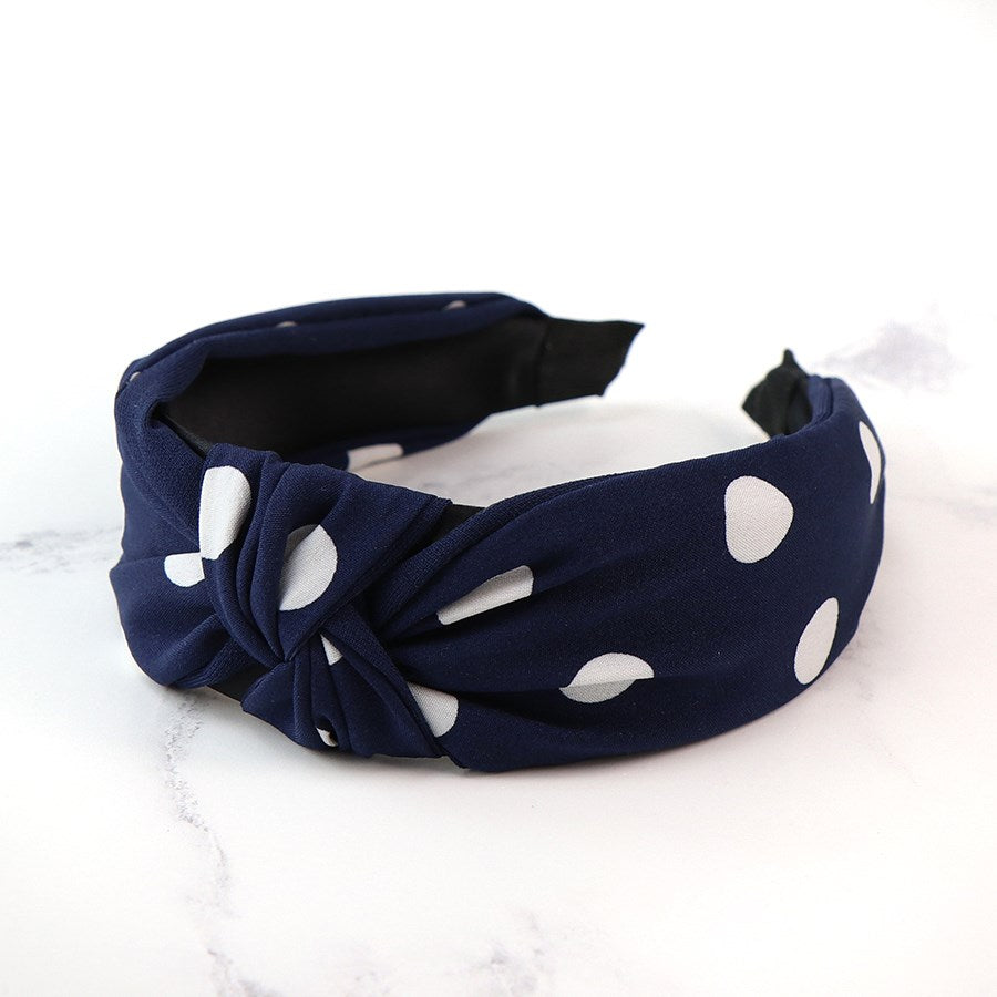 Navy & White Polka Dot Headband