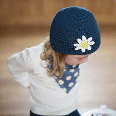 Daisy Crochet Hat and Bandana Bib