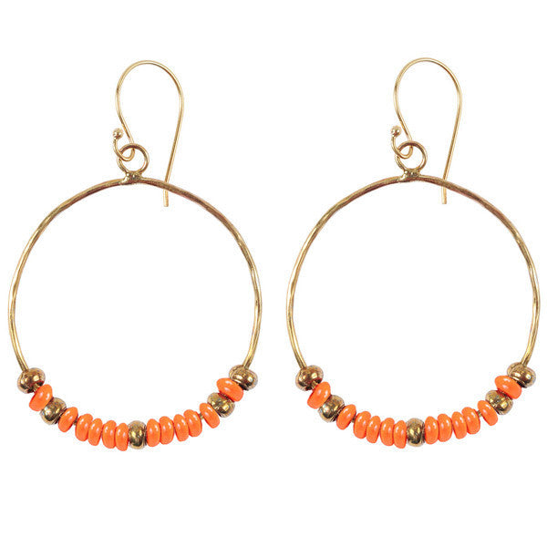 Orange Hippy Chic Earrings