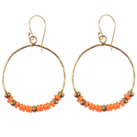Orange Hippy Chic Earrings