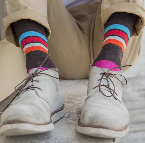 Hot Chocolate Striped Mens Socks