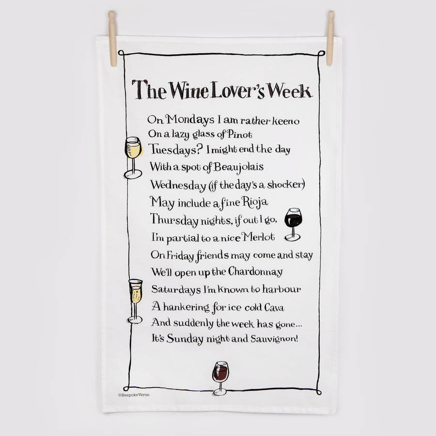 The Wine Lovers Week Poem Print