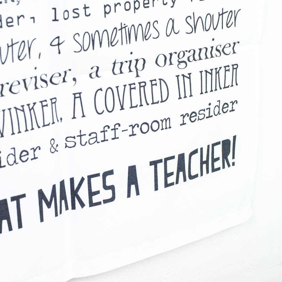 'What Is A Teacher?' Poem Tea Towel