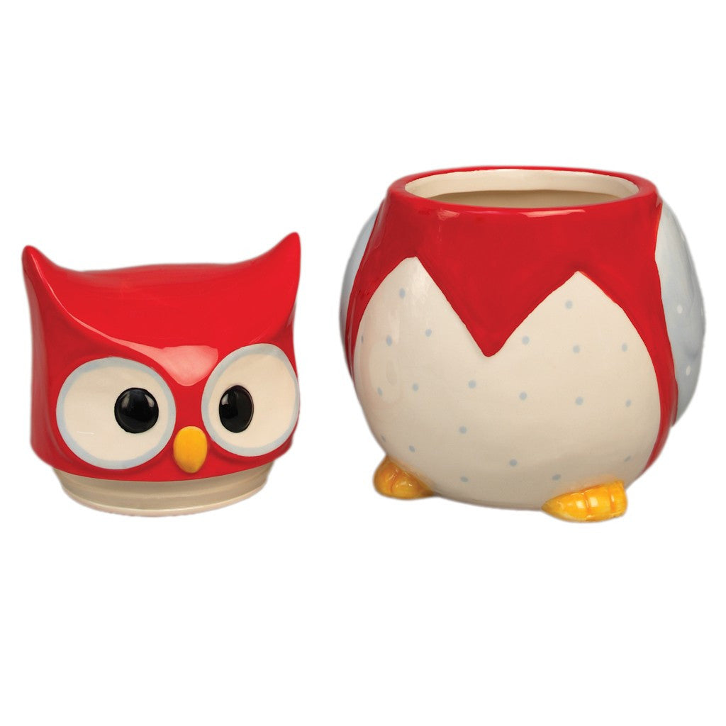 Red Owl Ceramic Cookie Jar