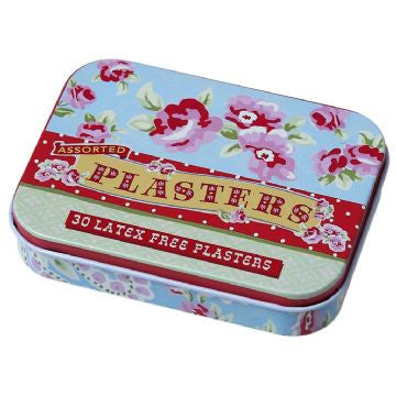 Pretty Tin of Blue Paisley Plasters