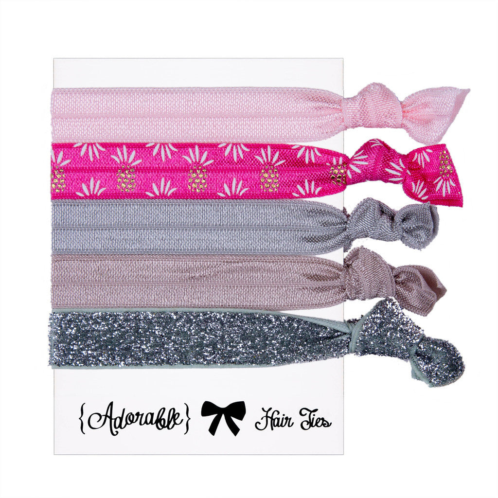 Hair & Wrist Band Multipack (Pineapple Pink)