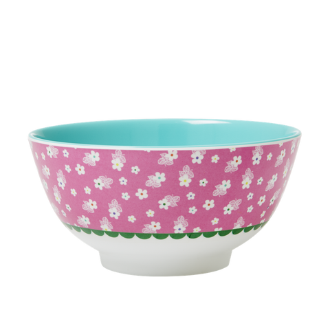 Pink Flower Print Melamine Bowl