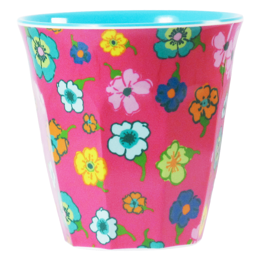 Melamine Pink Flower Print Cup