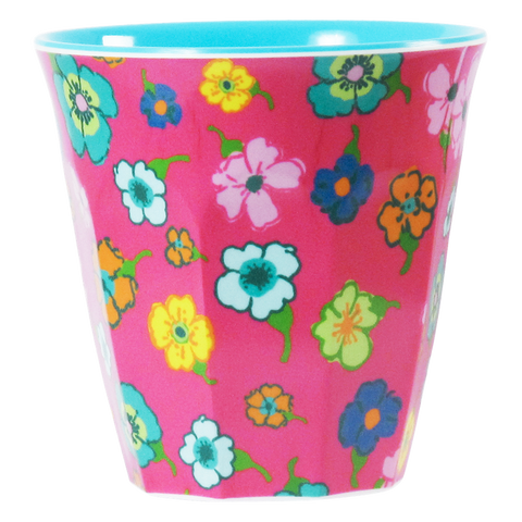 Melamine Pink Flower Print Cup