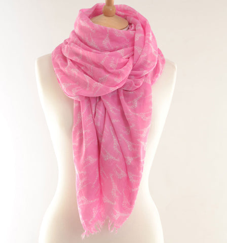 Pink Giraffe Print Scarf