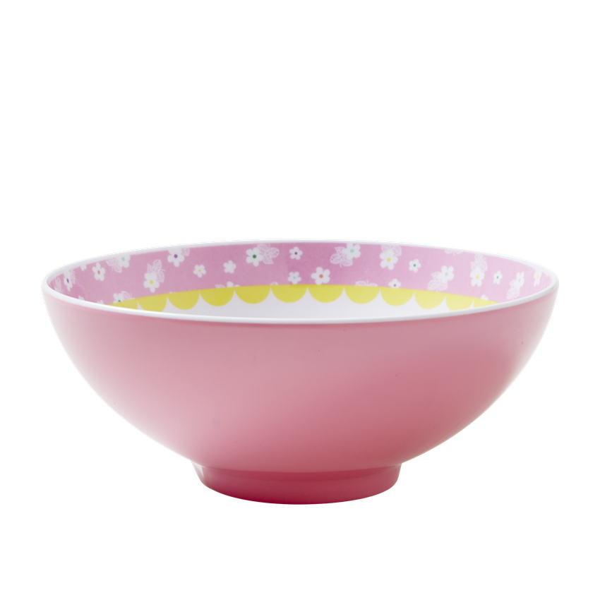 Pink Japanese Bird Print Melamine Bowl