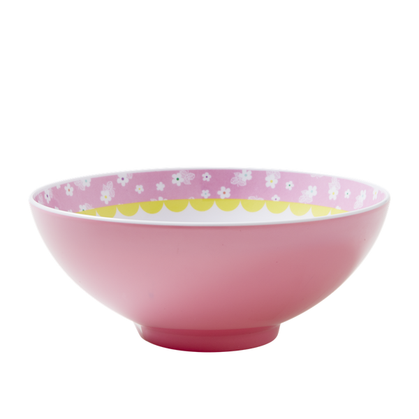 Pink Japanese Bird Print Melamine Bowl