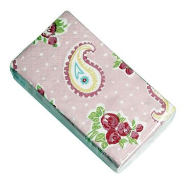 Pack of 12 Pink Paisley Tissues
