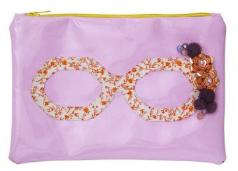 Pink Cosmetic Bag with Spectacle Applique