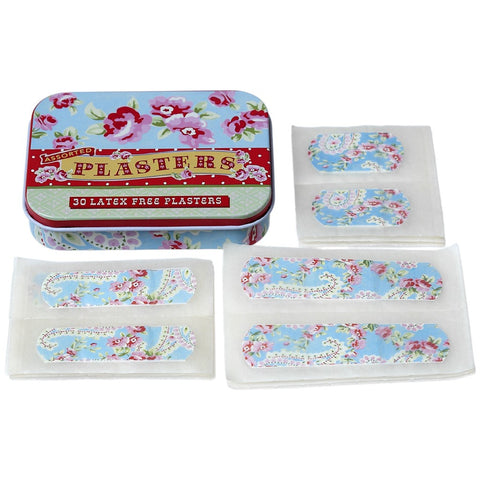 Pretty Tin of Blue Paisley Plasters