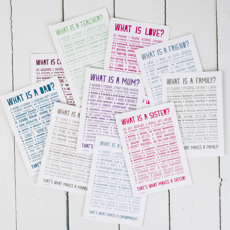 Ten Assorted Poem Print Postcards