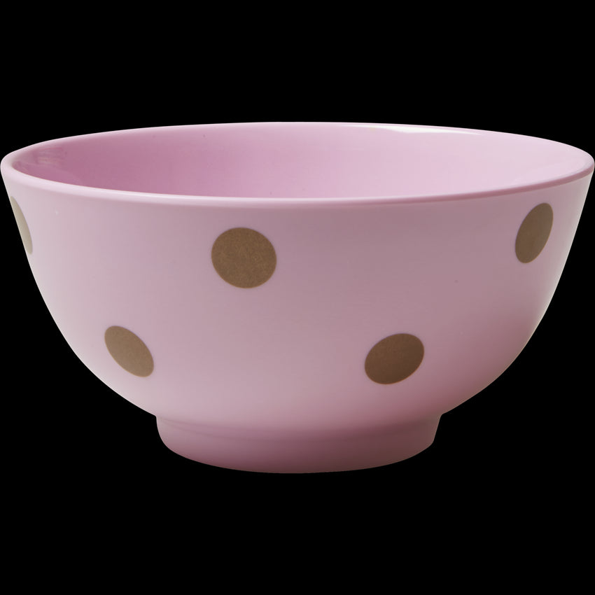 Pink Melamine Bowl with Polka Dots