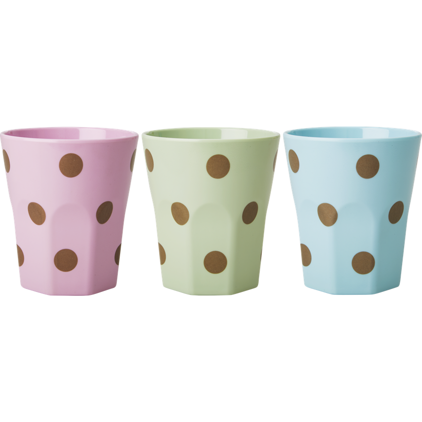 Large Melamine Cups with Polka Dots