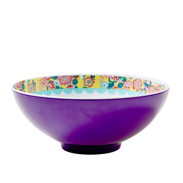 Lavender Japanese Bird Print Melamine Bowl