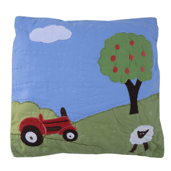 Embroidered Farmyard Cushion Cover