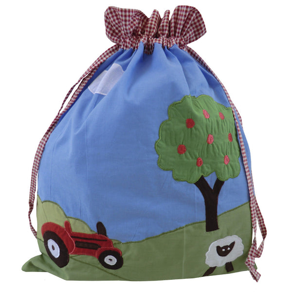 Embroidered Patchwork Farmyard Laundry/Toy Bag