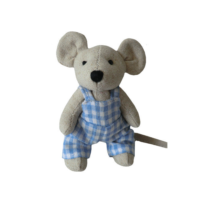 Mini Mouse with Blue Gingham Dungarees