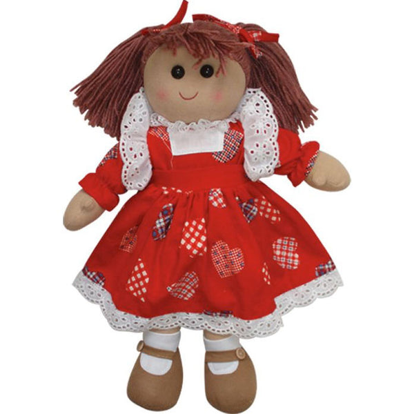Traditional Rag Doll with Red Love Hearts Dress