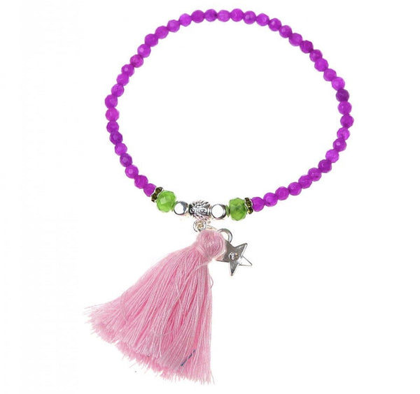Purple/Pink Rainbow Tassel Bracelet